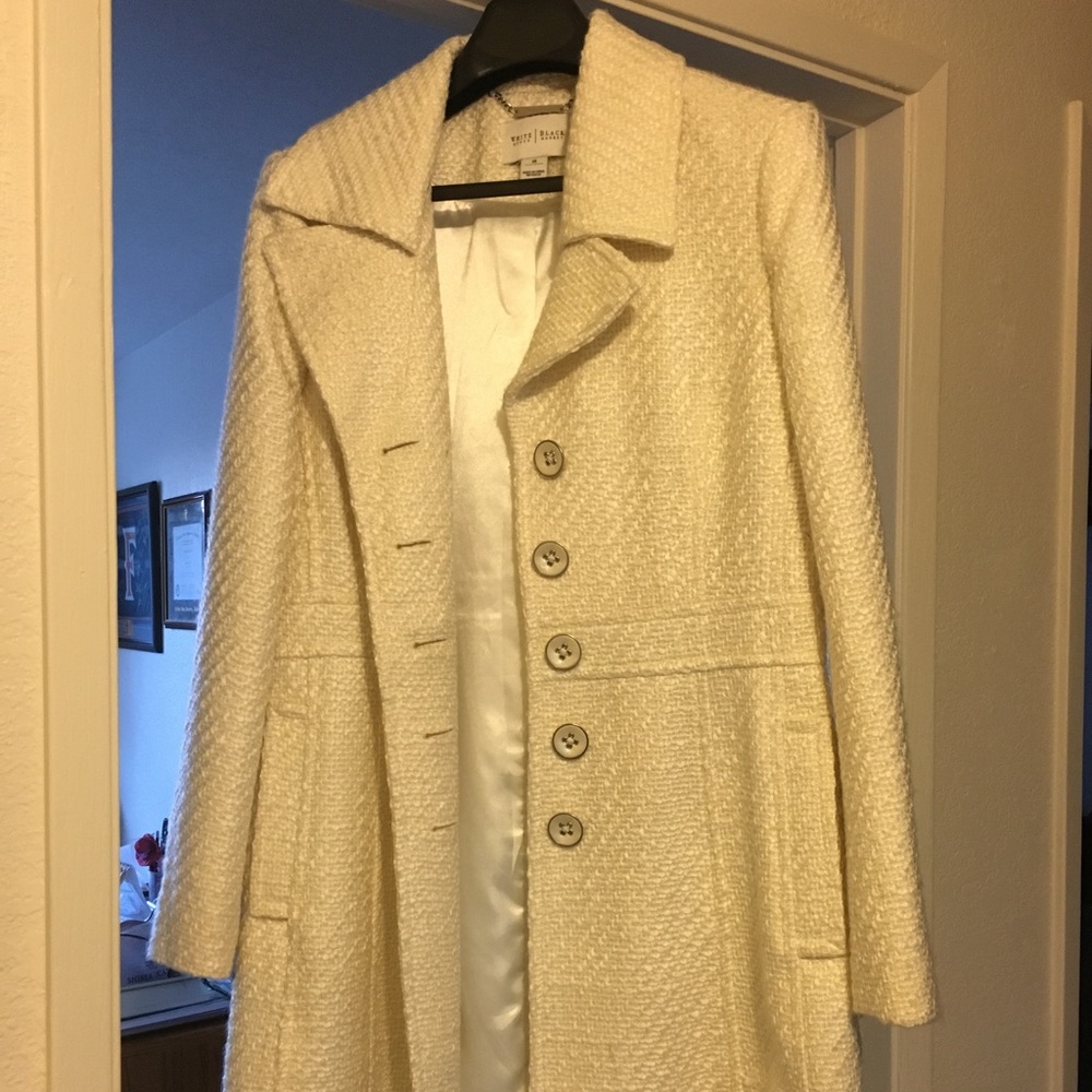 White House Black Market White Winter Dress Coat